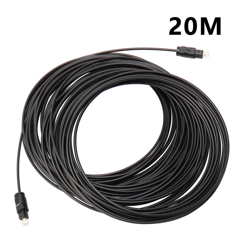JIUWU 20M Black Digital Fiber Optical Audio SPDIF TosLink Cable - Image 2